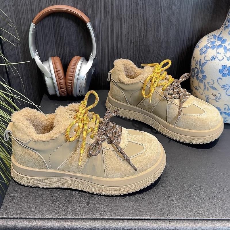 Fashion trend versatile velvet thickened warm casual shoes women's 2025 autumn and winter campus new non-slip comfortable cotton shoes