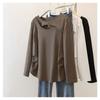 Hollow Versatile Long-sleeved T-shirt for Women in Autumn New Style Slimming Irregular Inner Top