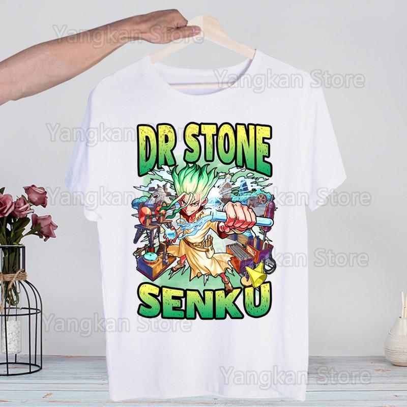 

Чоловіча футболка з аніме Dr Stone Літня з коротким рукавом Принт жуйки Смішна футболка в стилі Харадзюку Топи Чоловіча футболка Вуличний стиль 4XL