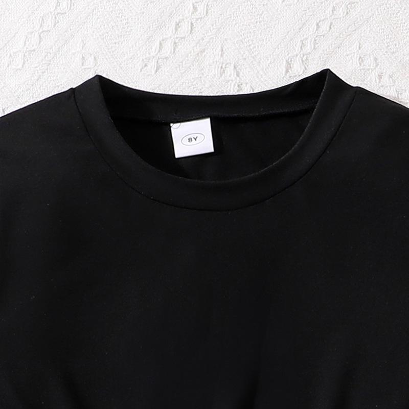 2025 Sommer Mädchen Rock & T-Shirt Set: Koreanischer Arbeitskleidungsstil mit Tasche und Buchstaben-Detail