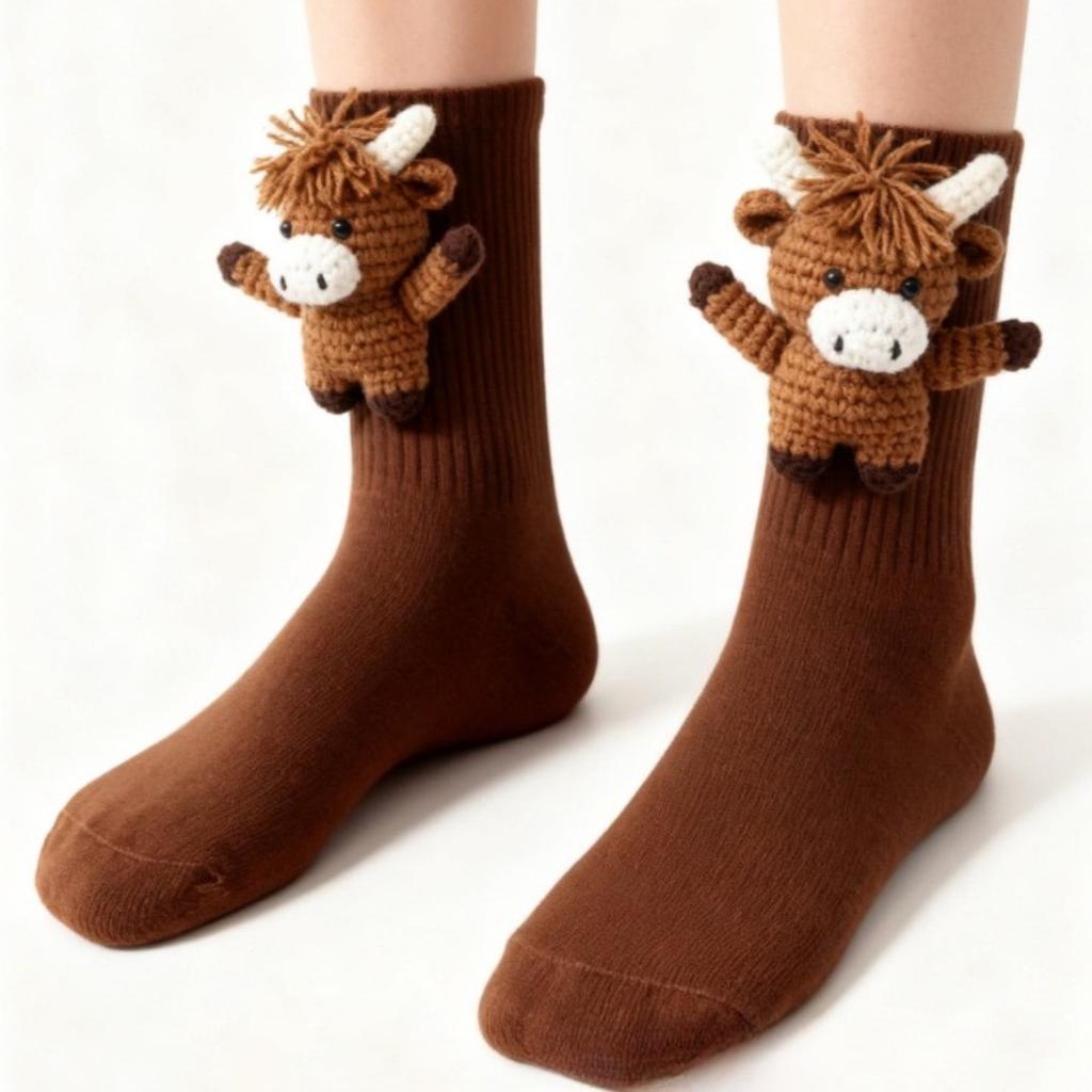 JOYBLISS New Plush Crochet Animal Socks Adorable Animal Socks