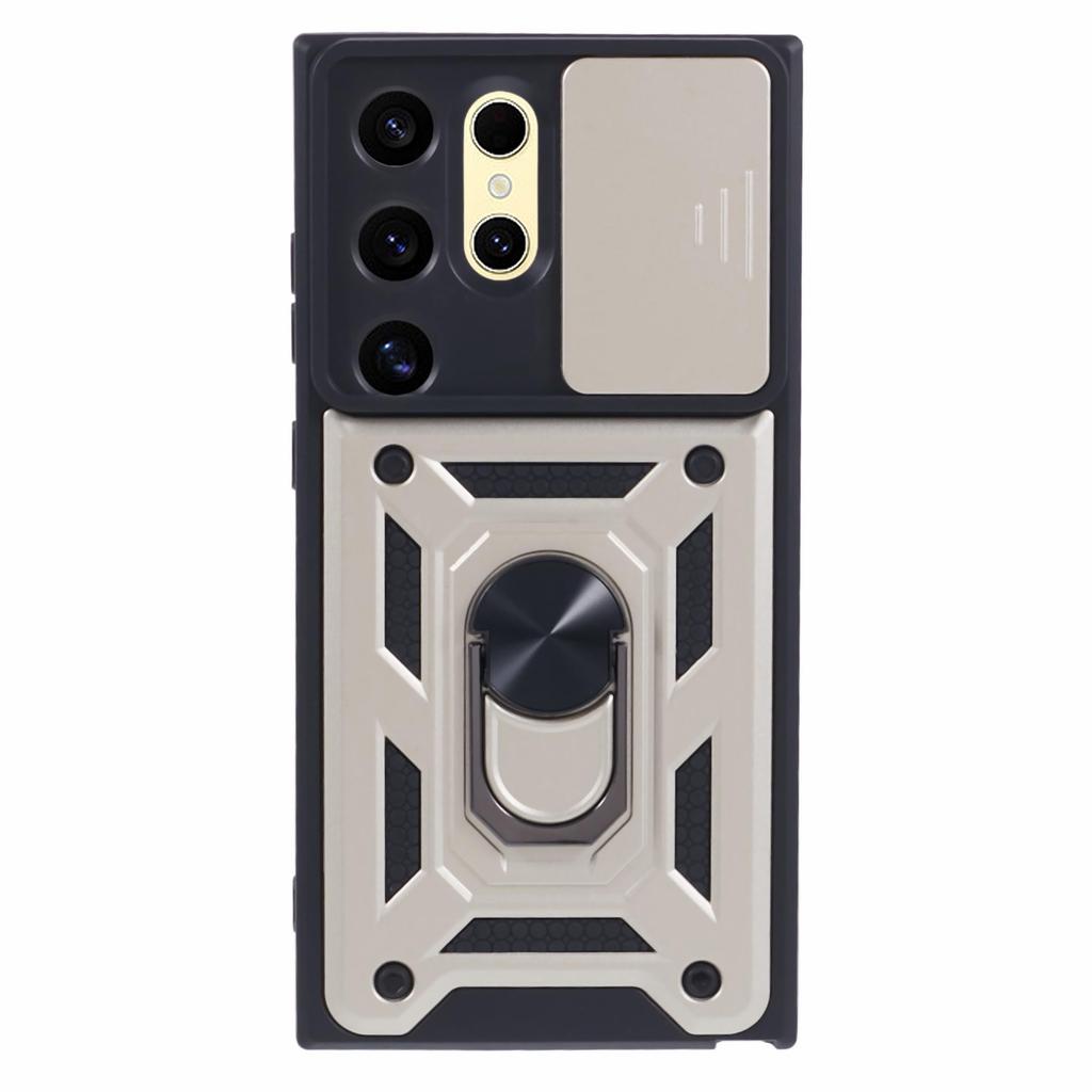 For Samsung Galaxy S24 Ultra Case Kickstand Phone Cover with Slide Lens Protection