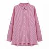 Ggpx New York Men Stripe Roll Up Asymmetrical Shirt Gq8sh052f