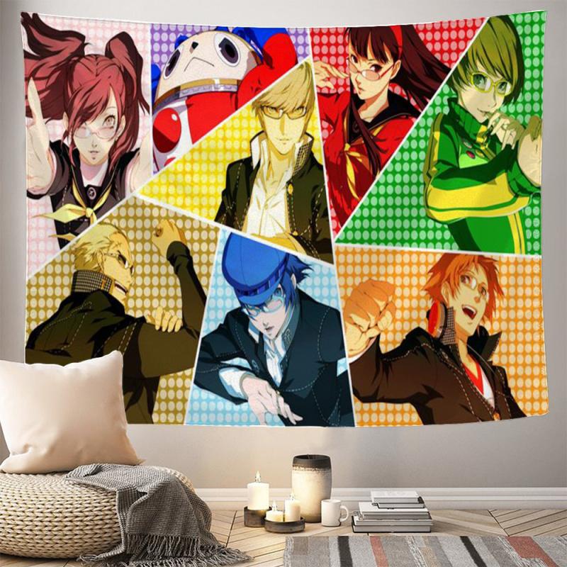 VIKAMA High Saturation Color High Definition Digital Printing Multi Person Anime Character Style Tapestry For Home Decoration
