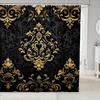 Vintage Boho Damask Floral Bathroom Curtain,Bohemian Exotic Goth Shower Curtain Victorian Baroque Flower Shower Bathtub Decor