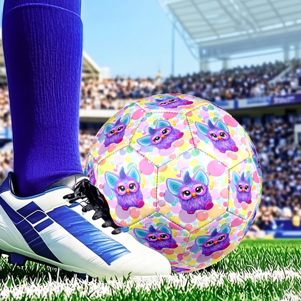 Colorful Furby In Bubbles Size 5 Soccer Ball, Suitable for Training and Matches, High-Elasticity, Wear-Resistant Material Gift for Fan
