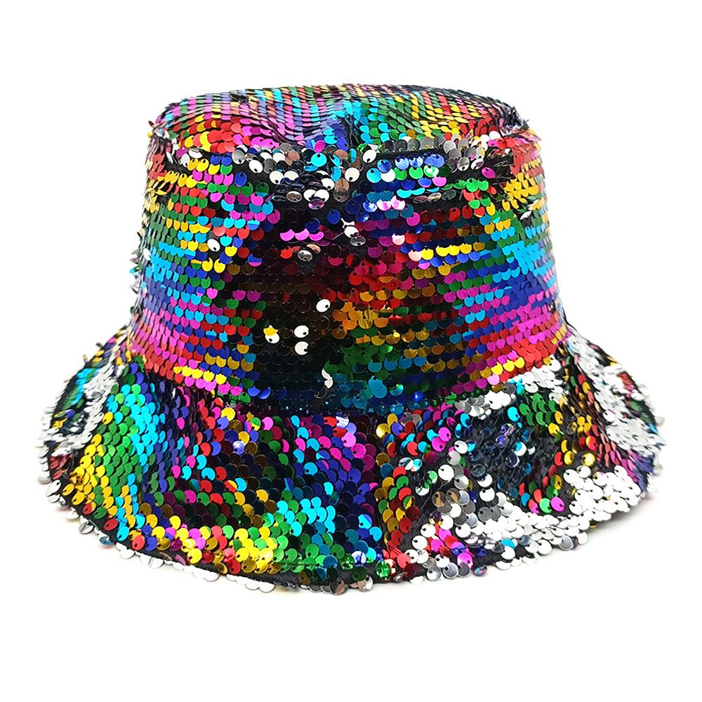 Colorful Bling Sequin Panama Women Fashion Decorate Bucket Hat Spring Summer Sunscreen Fisherman Hat Outdoor Sun Gorras Hiphop