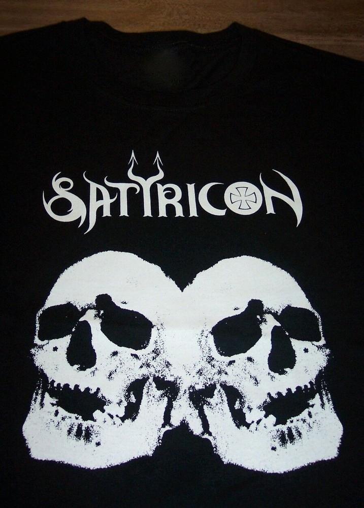 Vtg Satyricon Band Skulls Heavy Cotton Black Unisex All Size T Shirt L
