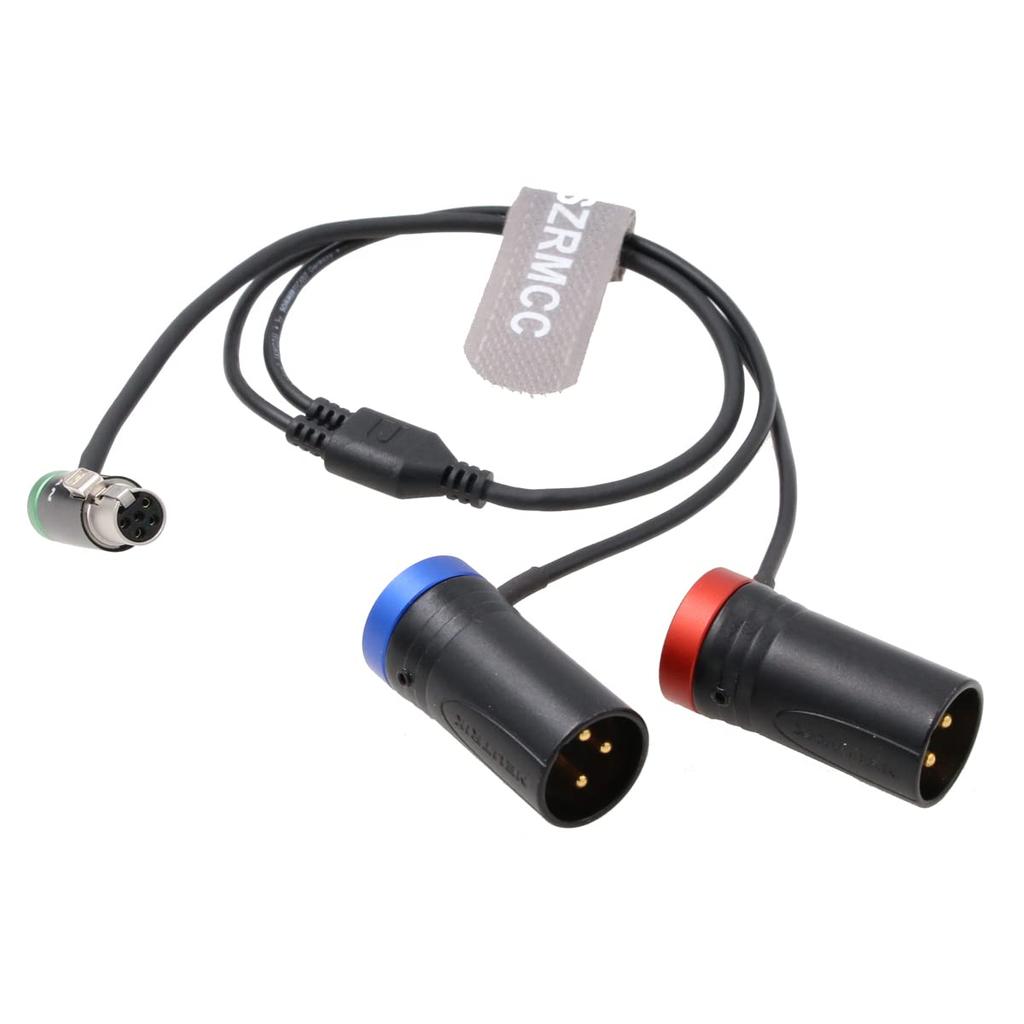 SZRMCC Low Profile TA5F Mini XLR 5-Pin To Dual XLR 3-Pin Audio Cable for Zaxcom QRX Field Mixer Recorder, Sound Devices 633 664 688 788T