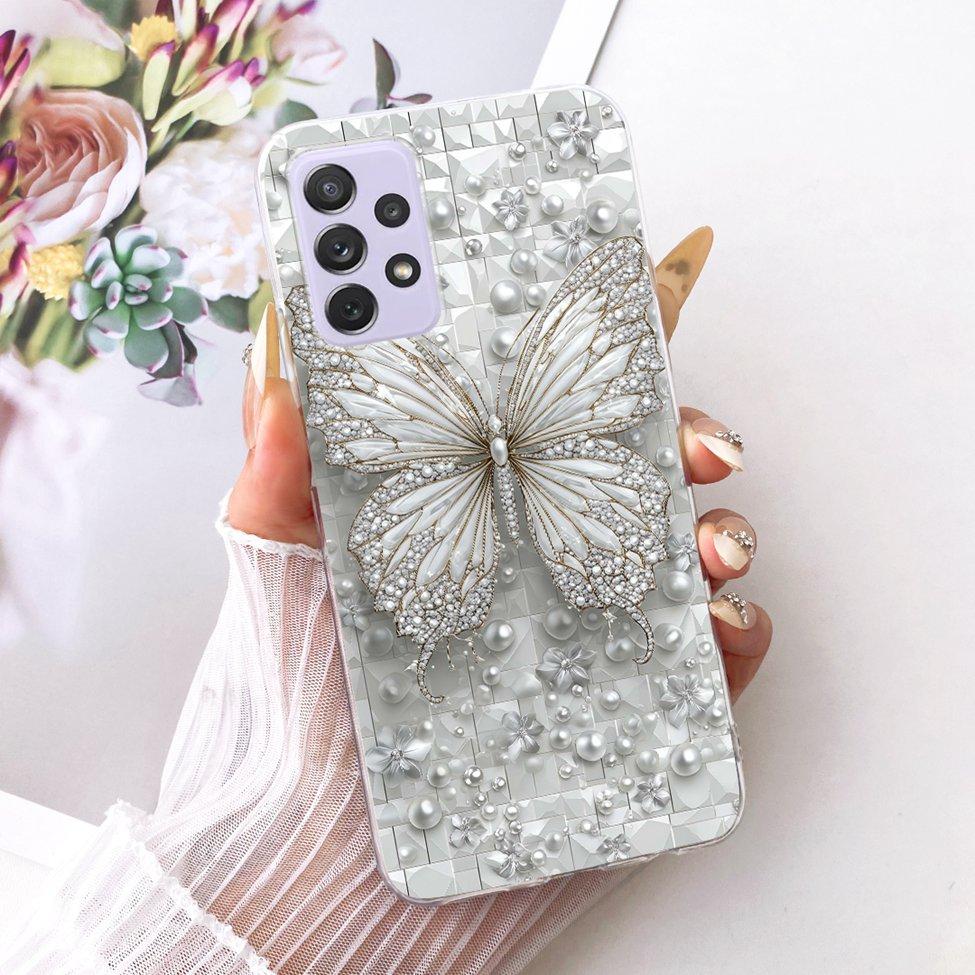Transparent For Samsung Galaxy A72 4G Case Cute Fashion Flowers Funny Painted Casing For Samsung A72 4G SM-A725M SM-A725F Cover