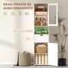 Narrow Bathroom Column with Glass Door Adjustable Shelves Drawer Open Shelf 40x30x165 Cm White