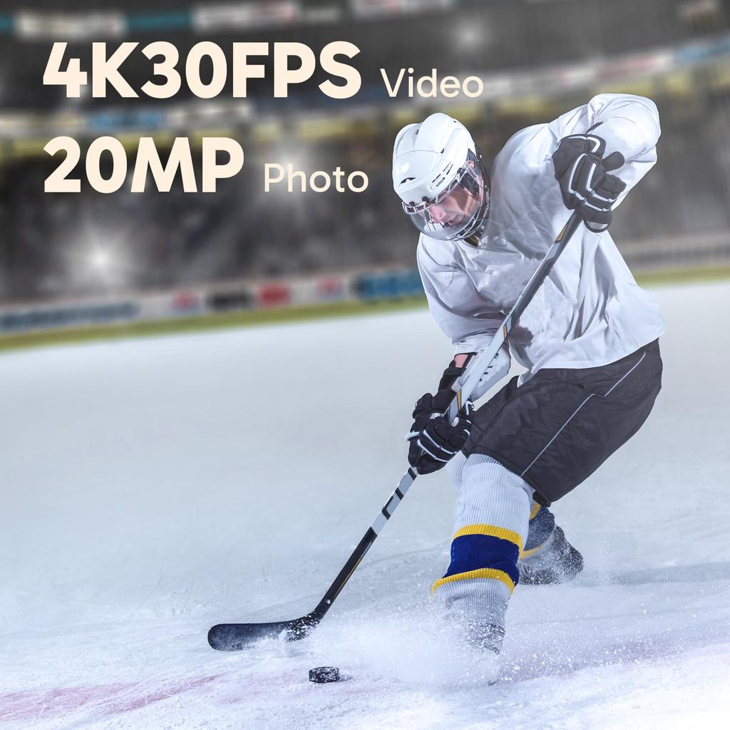 AKASO Brave 4 Pro Action 4K 40M with Remote 5X and Wearable Camera Camera, 20MP, WiFi, Anti-Shake, Underwater, Waterproof, Control/Mic, Zoom, (Black)