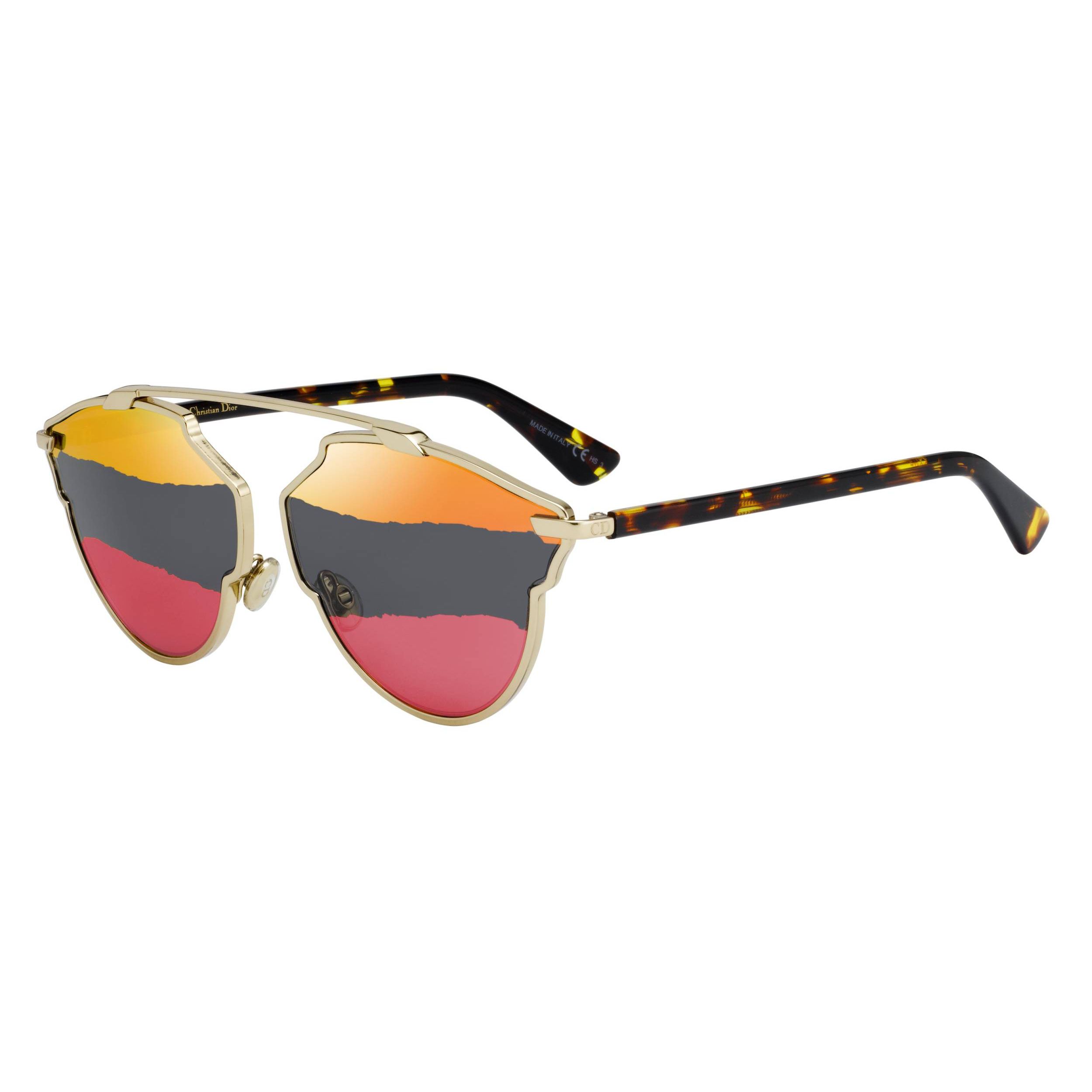 Dior Trendy Irregular Shaped Sunglasses Women sunglasses DIORSOREALA-J5G5A Basic Packaging-Eyeglass Case+Box,F,Multicolor