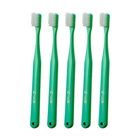 

[Set of 25] Dental Oral Care Tuft 24 MS (Medium Soft) Green