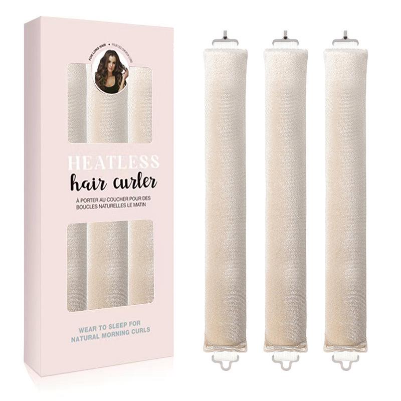 Exclusive 3-Piece No-Heat Curling Iron Set - U-Shaped Sleep Waves In Color Box Packaging