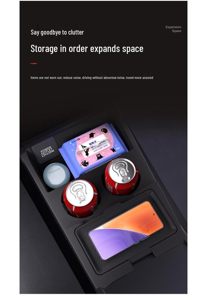 Haoyue L Center Console Silicone Storage & Glasses Holder for 25 Models