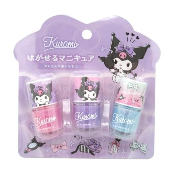 Set of 3 removable nail polish Kuromi