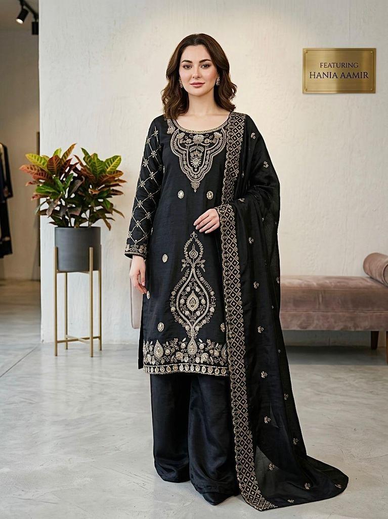 Indian Bollywood Salwar Kameez Palazzo Dupatta Set Women Designer Ethnic Fancy Silk Salwar Suit