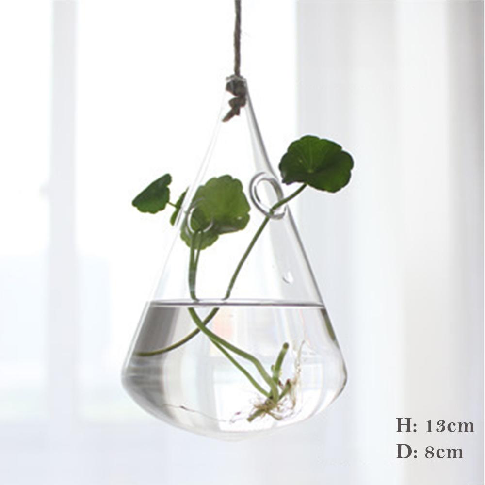 1Pcs Creative Hanging Glass Vase Transparent Hydroponic Container Terrarium Flower Plant Pot Garden Home Wedding Decoration