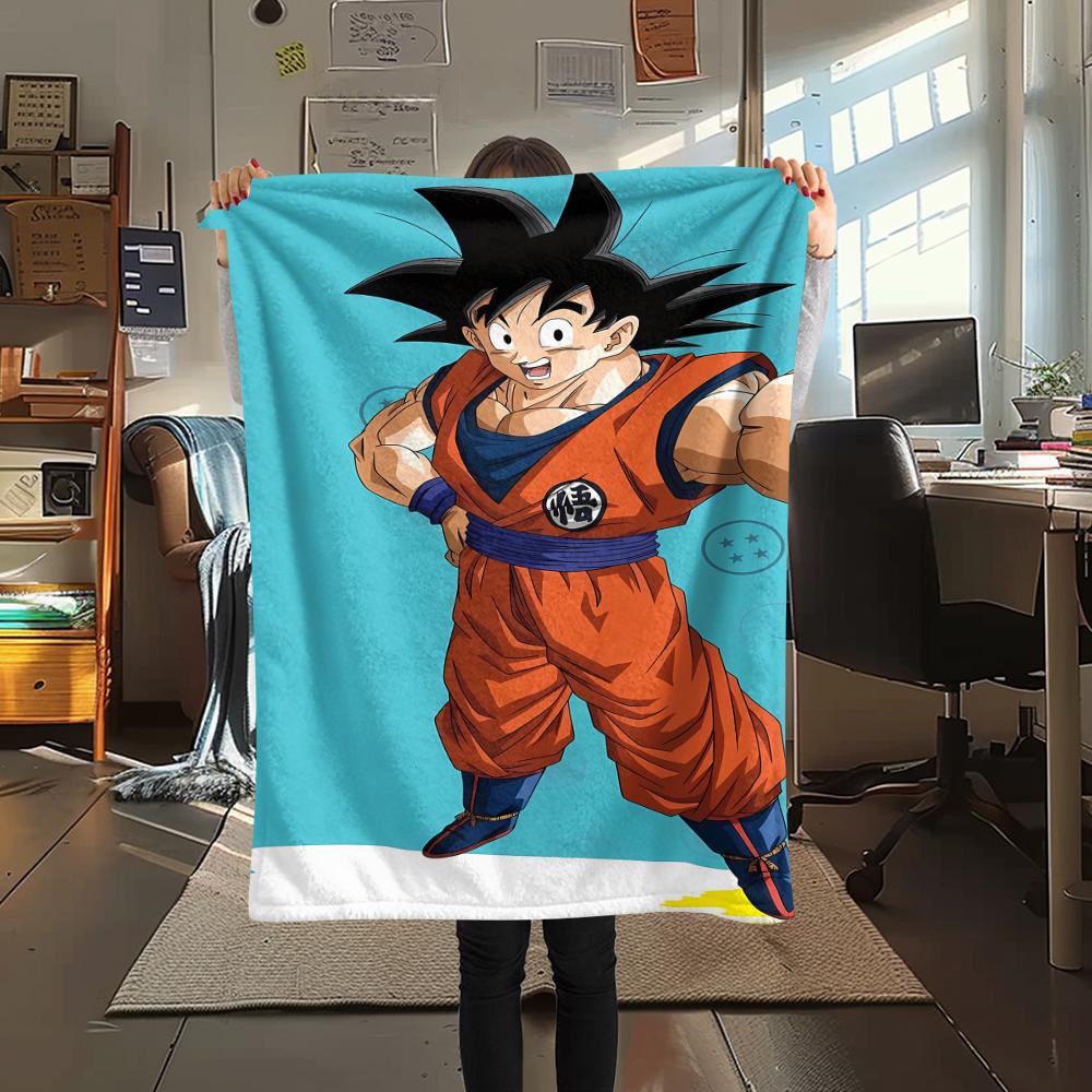 Dragon Ball veikėjo spaudinio flanelinis pledas Aukštos kokybės Patogus visais metų laikais Namų dekoras Šiluma ir jaukumas Puikiai tinka Kalėdų dovanoms