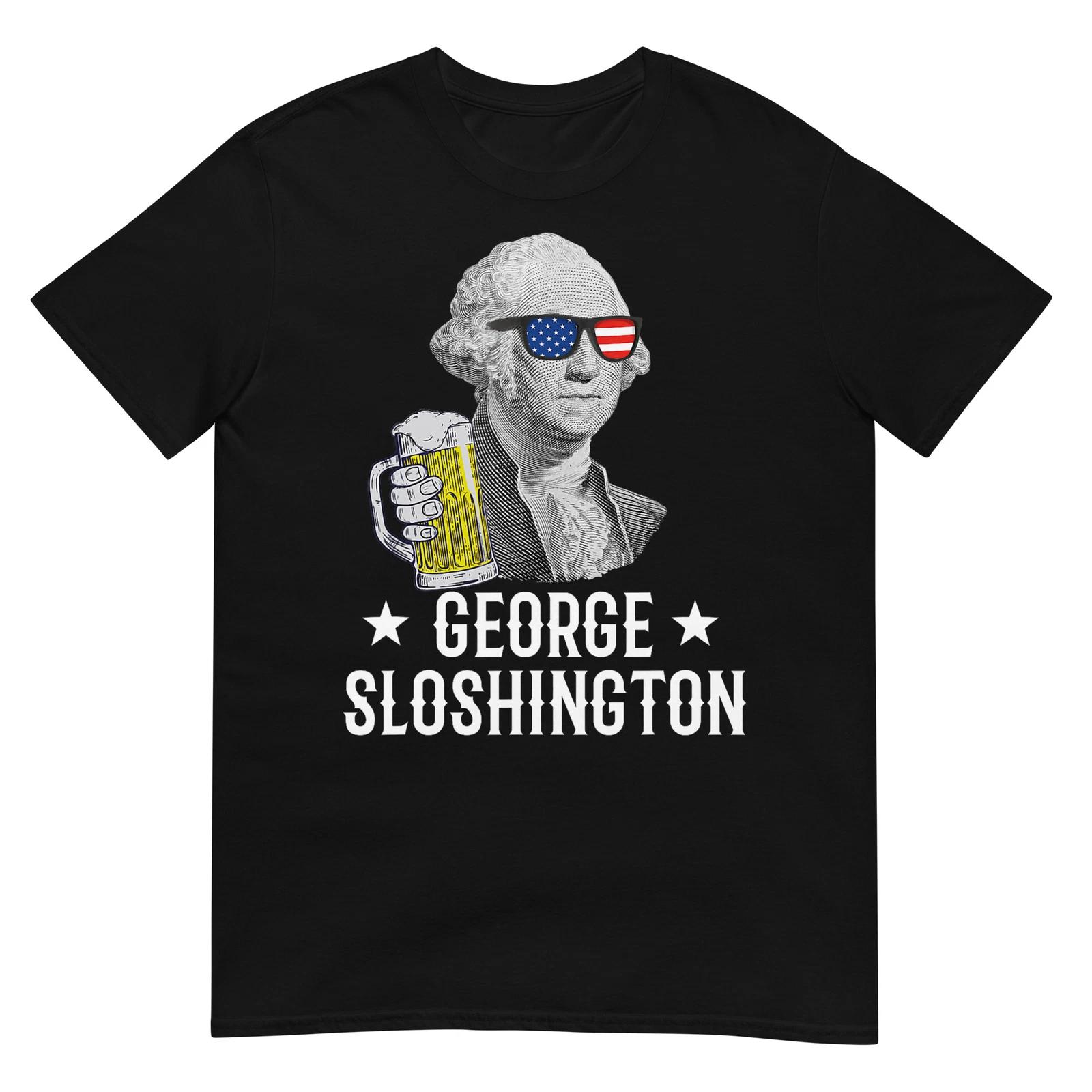 George Sloshington President George Washington Drinking Beer T-Shirt S