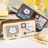Large Capacity Cartoon Cat Pencil Case Multi-Compartment Japanese Style Cat Pen Bag Wear-Resistant Zipper Stationery Organizer