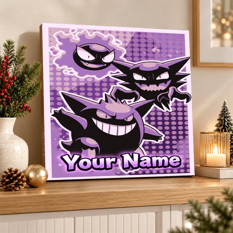 Gengar Haunter Gastly Custom Name Diamond Painting Personalized 5D Full Drill DIY Diamond Art Home Decor