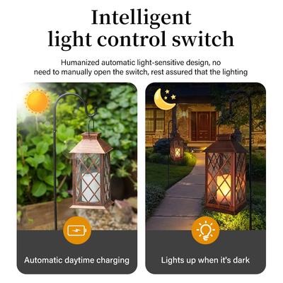 Solar Hanging Lamp Flickering Flameless Candle Waterproof LED Light For Garden Table Patio Lawn Outdoor Party Decor Lighting