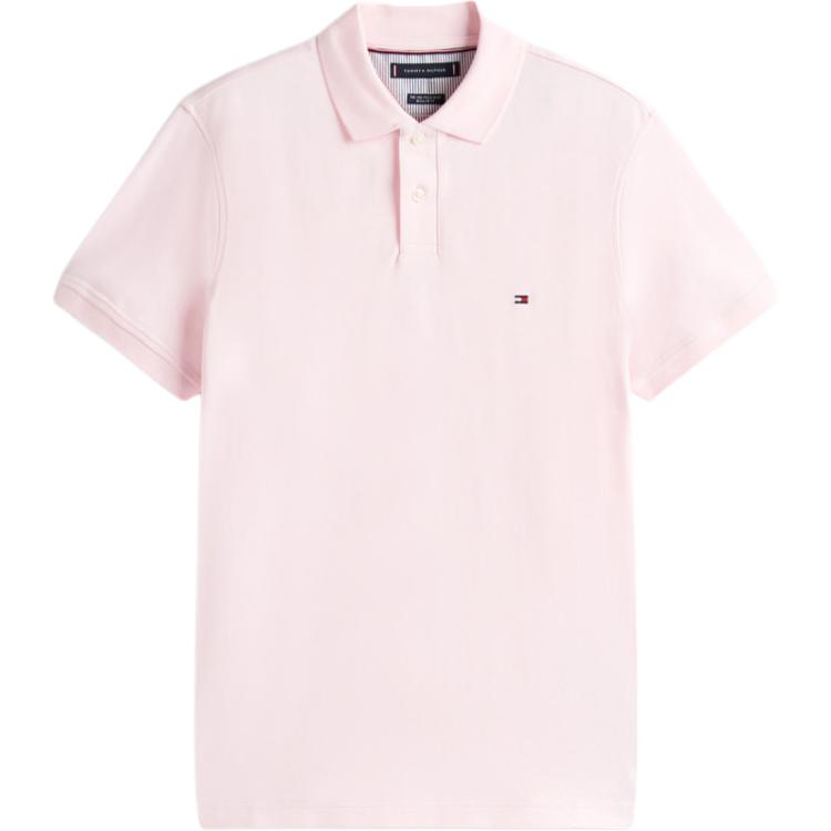 Tommy Hilfiger Slim Fit Solid Ribbed Short Sleeve Polo Shirt Men tops MW41282000TPB