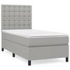 3142073 vidaXL Lit à sommier tapissier avec matelas Gris clair 100x200cm Tissu