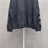 23SS B Marke Sanskrit Flamme Reißverschluss Hoodie - Lockere Passform Lässige Jacke