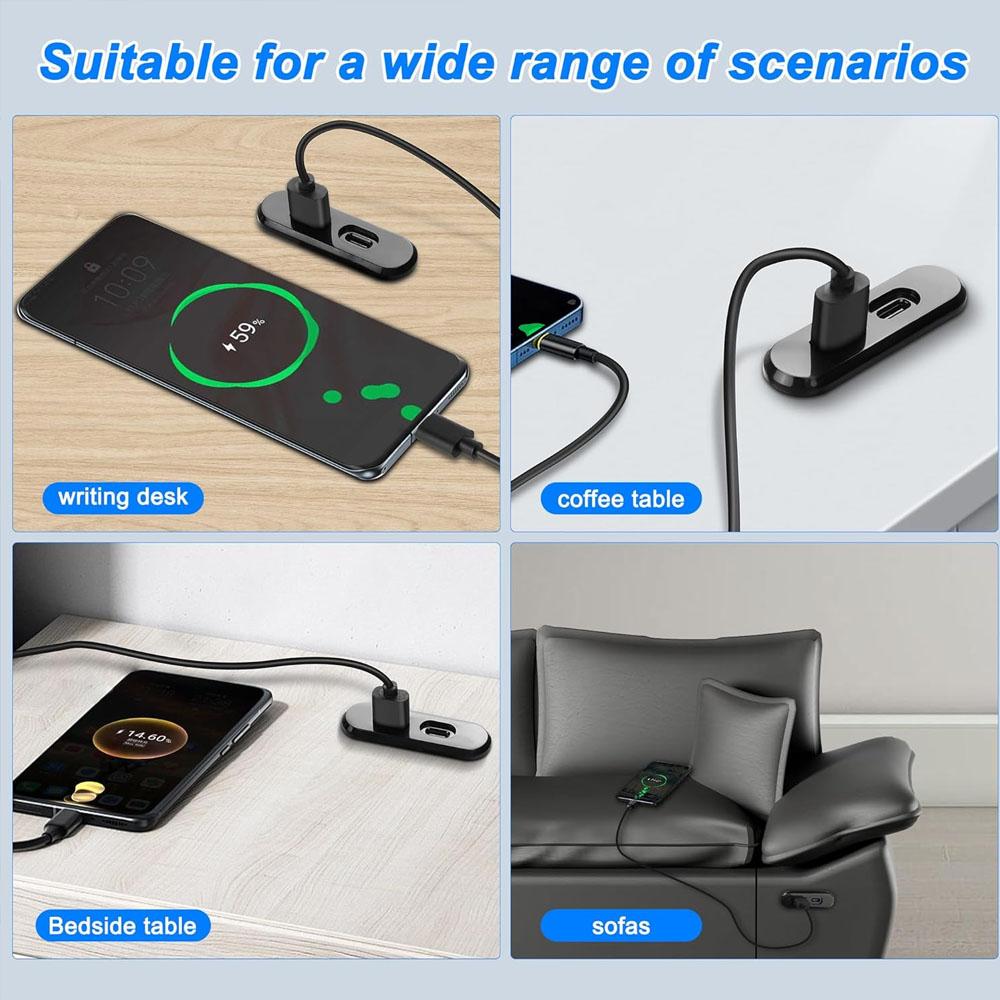 1/2pcs Embedded Desktop Socket USB TYPE-C Charger Furniture Sofa Socket Multifunctional Concealed Fast Charging Cable Connector