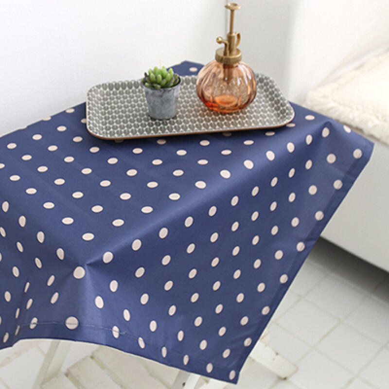 Круглая водонепроницаемая скатерть, темно-синяя