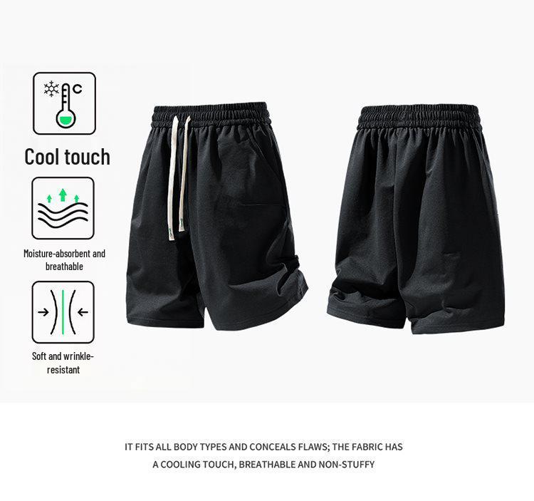 2026 Men's Ice Silk Summer Casual Two-Piece Set: Trendy Short Sleeve T-Shirt & Shorts Combo