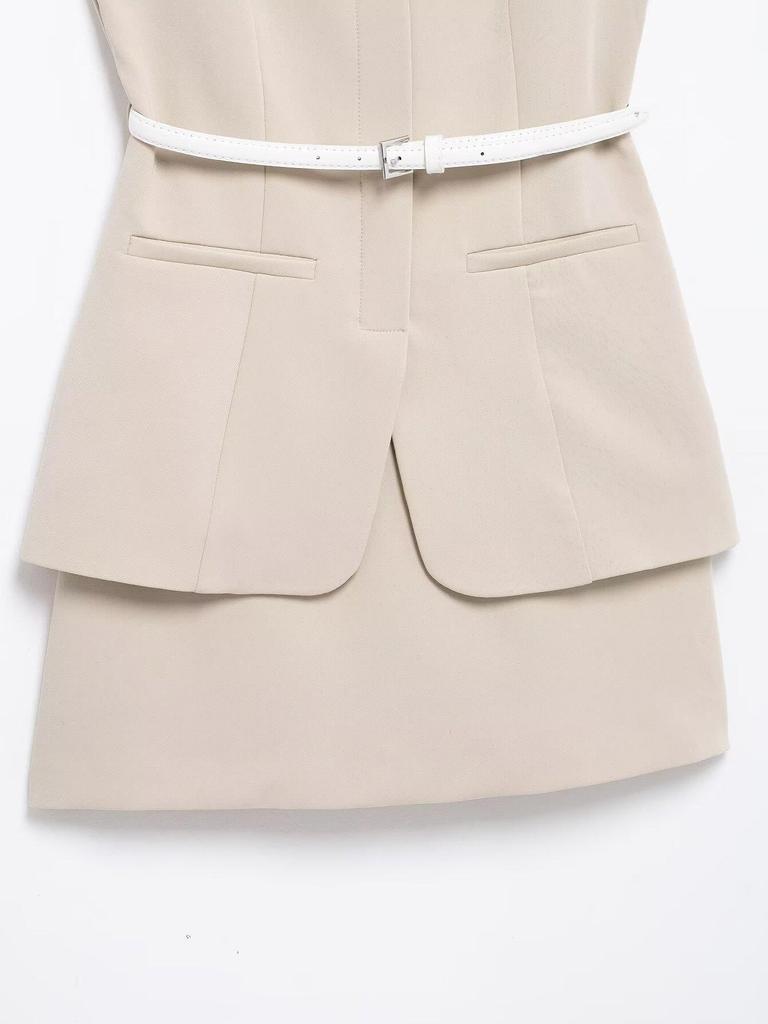 TAOP&ZA Spring/Summer Elegant Women's Short Dress with Belt