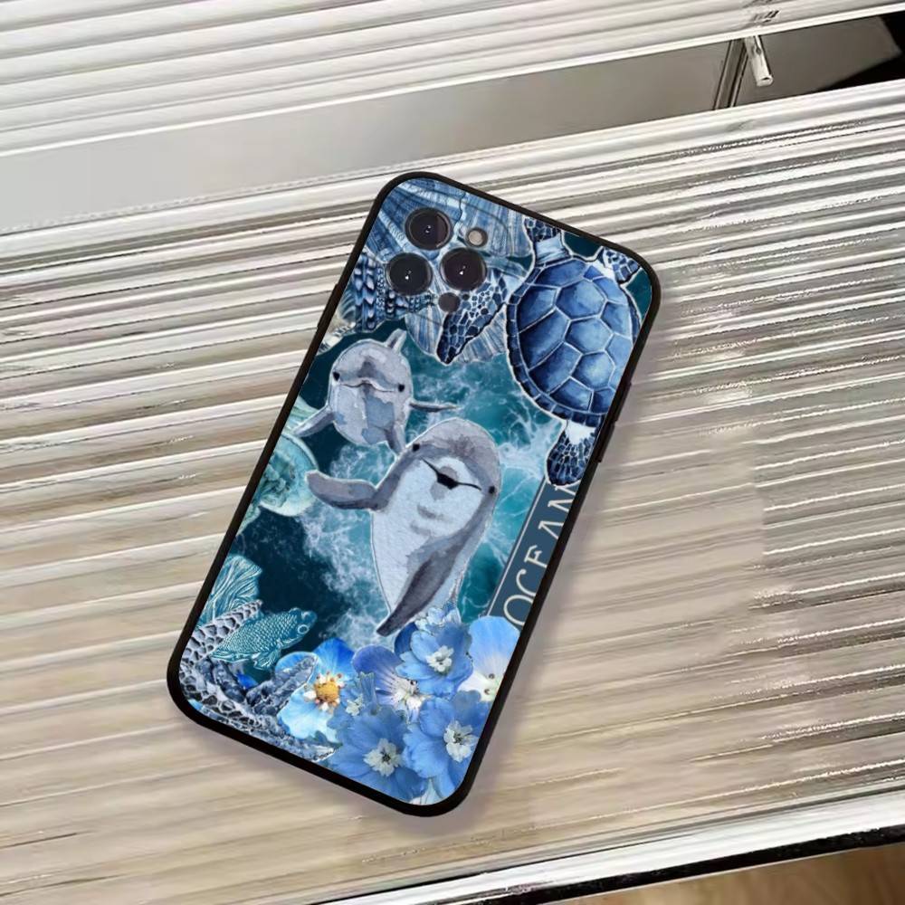C-Cool Blue O-Ocean Retro Phone Case Silicone Soft For IPhone 17 16 15 14 13 12 11 X XR Plus Pro Max Plus