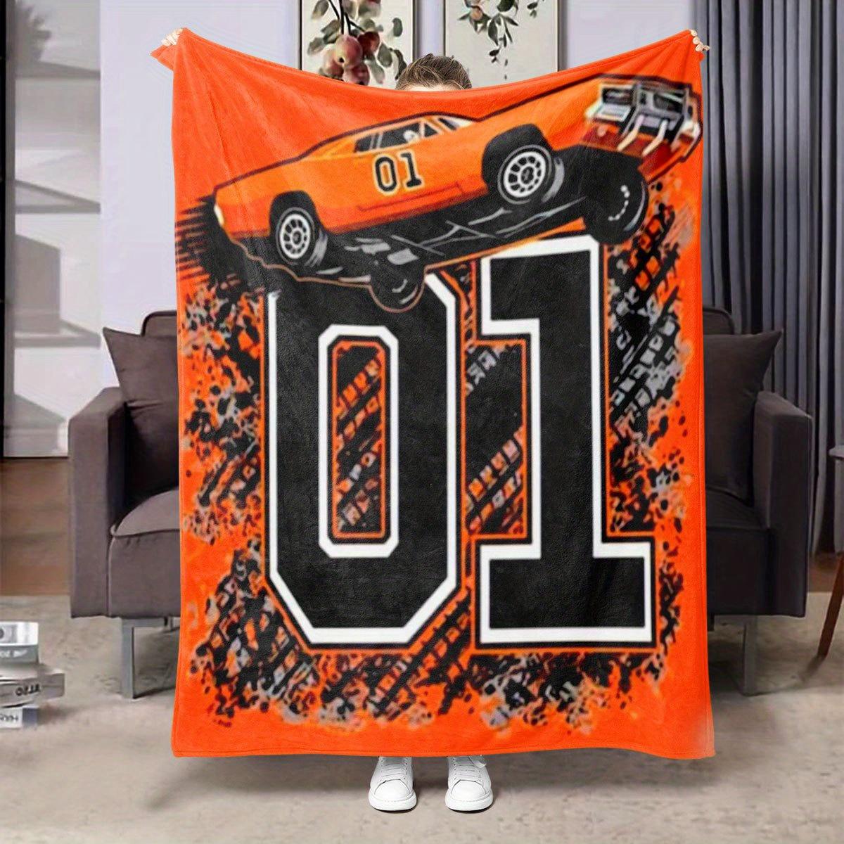

Retro car design patterns Flannel printed blanket suitable for all seasons suitable for living room office sofa and travel 75x100cm (30x40inch)