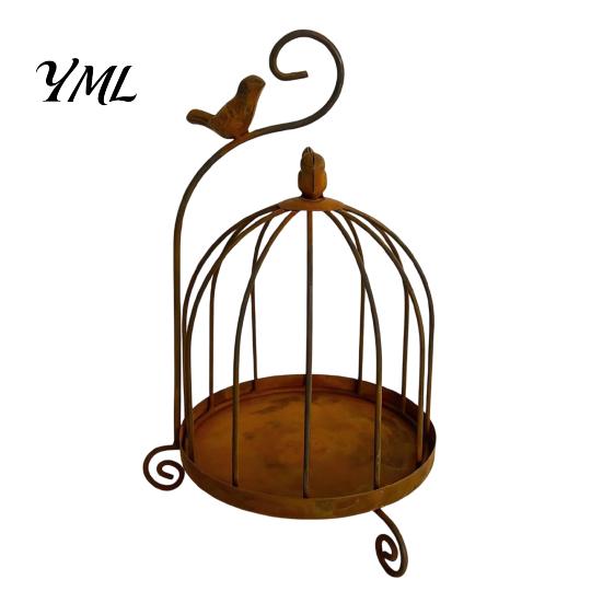 Retro Iron Lantern Decor Vintage Metal Birdcage Candle Holder, Tealight Decorative Holder Stand for Home Dining Table Living Room Coffee Centerpiece