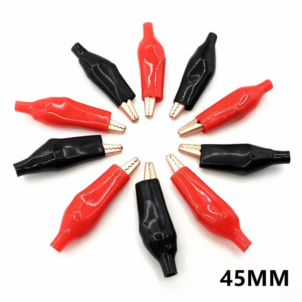 10ks/šarže 28MM Kovová krokodýlí svorka S4 elektrická svorka pro testování sondy Černá červená Dropshipping