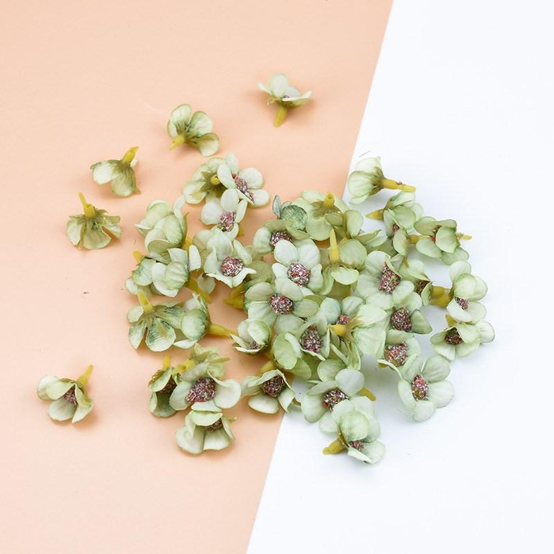 50PCS 2CM Multicolor Daisy Head Mini Silk Artificial Flowers Wall for Crown Scrap Wedding Home Decor DIY Garland Headdress