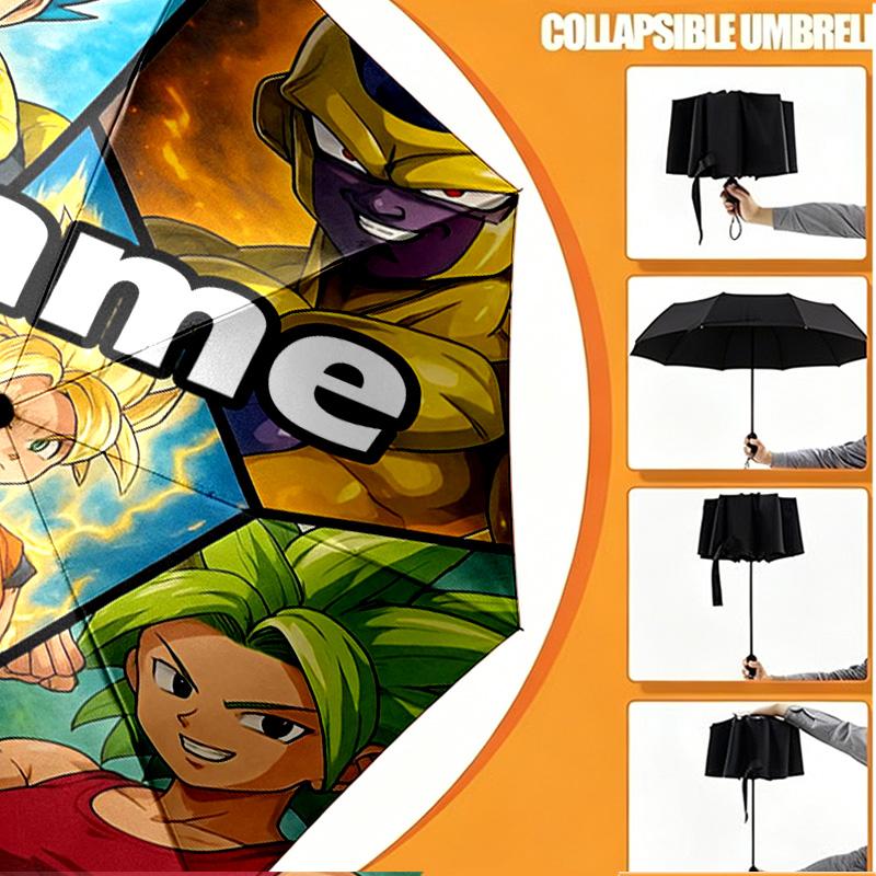 Custom Name Personalized One Piece Print Umbrella, Auto Open Close, 8‑Rib Sturdy Frame, Commute Camping Hiking Use, Birthday Gift