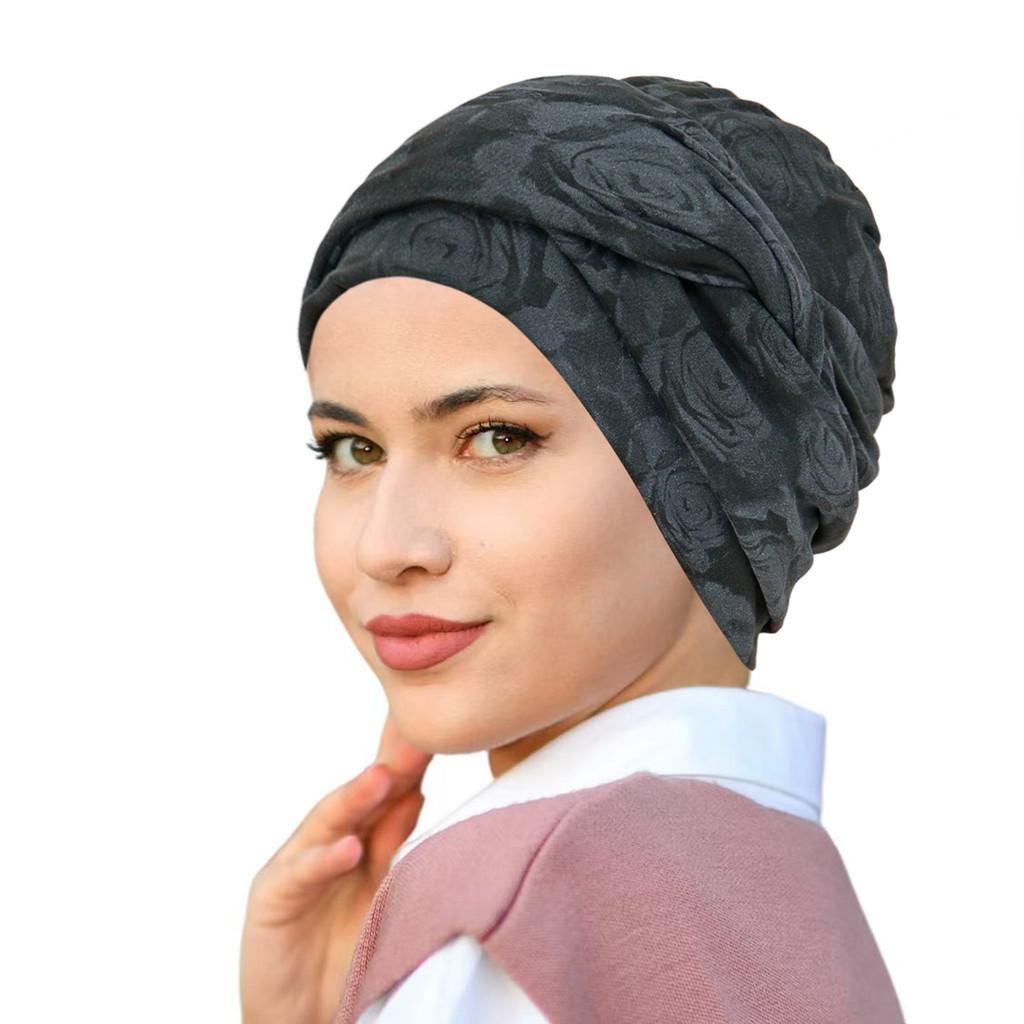Vintage Rose Print Headscarf Cap For Women Breathable Summer And Winter Wear