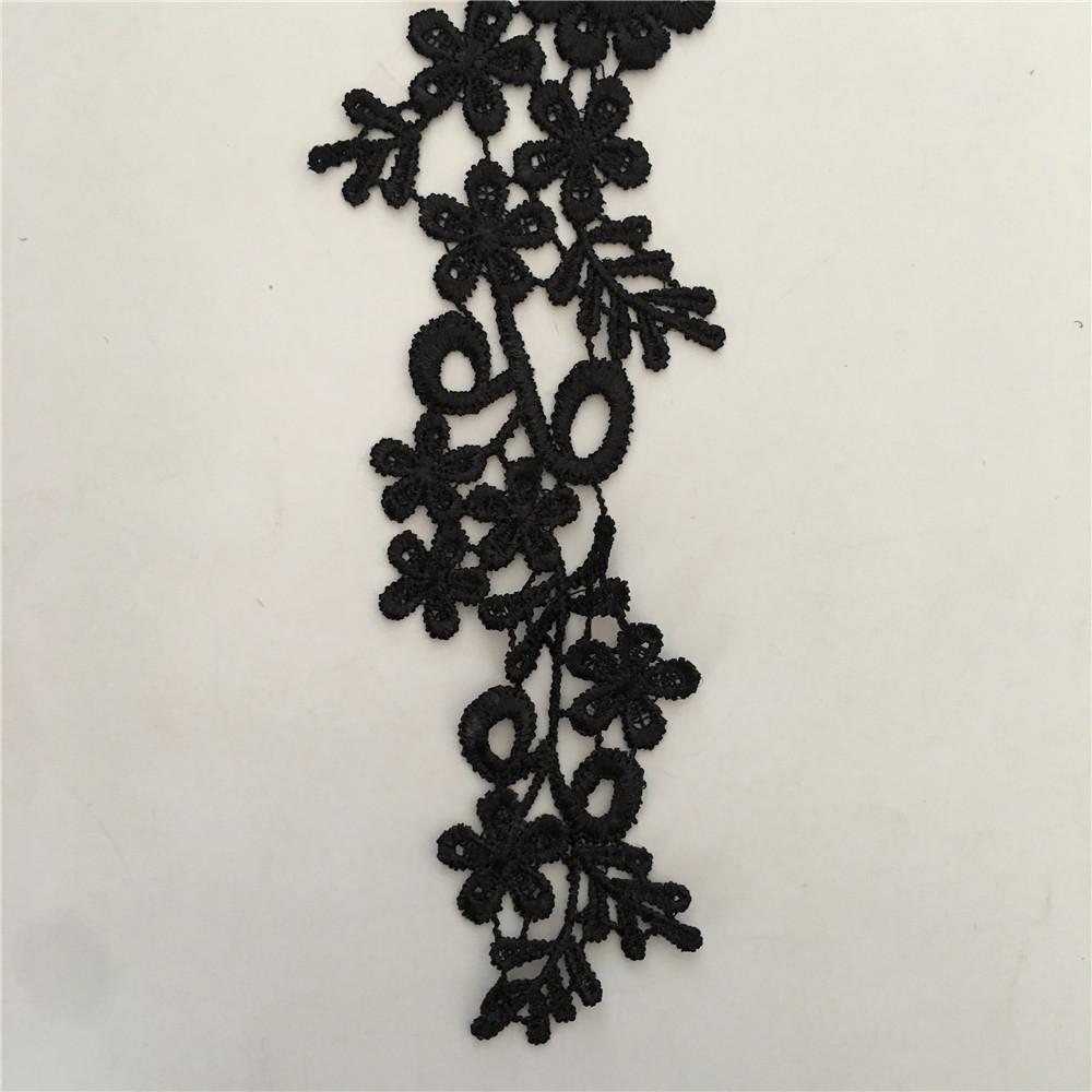 Computer Embroidery Black Lace Collar Diy Lace Lace Dress Accessories Pair For Sale