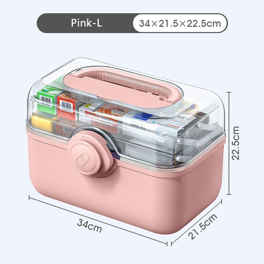 Large Capacity Family Medicine Organizer Box Portable Medicine Storage First Aid Kit Boxes Organizers Plastic Organizing Home