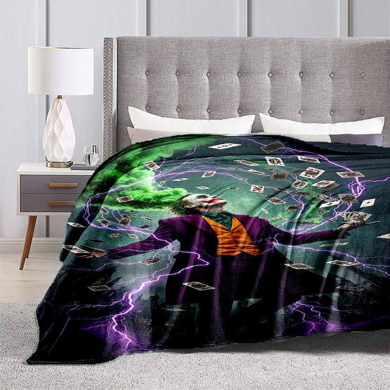1pc Joker: Chaos In the City Cartoon Blanket,Portable Throw for Travel & Camping, All Season Cozy Blanket,Ideal Gift