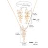 ZAKOL Fashion Cubic Zirconia Leaf Earrings Necklace Set for Women Elegant Sliver Color Bridal Wedding Party Jewelry Dress SP3064