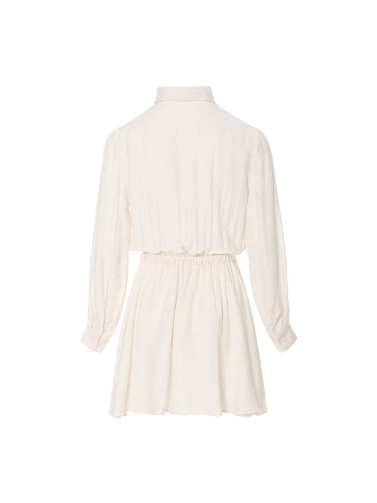 Sinseuden Cream Ruffle Mini Dress