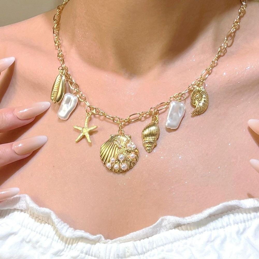 Colorful Bohemian Necklaces Shell Pendant Tassels Choker Gift Handmade Beads Necklaces  Casual Wear