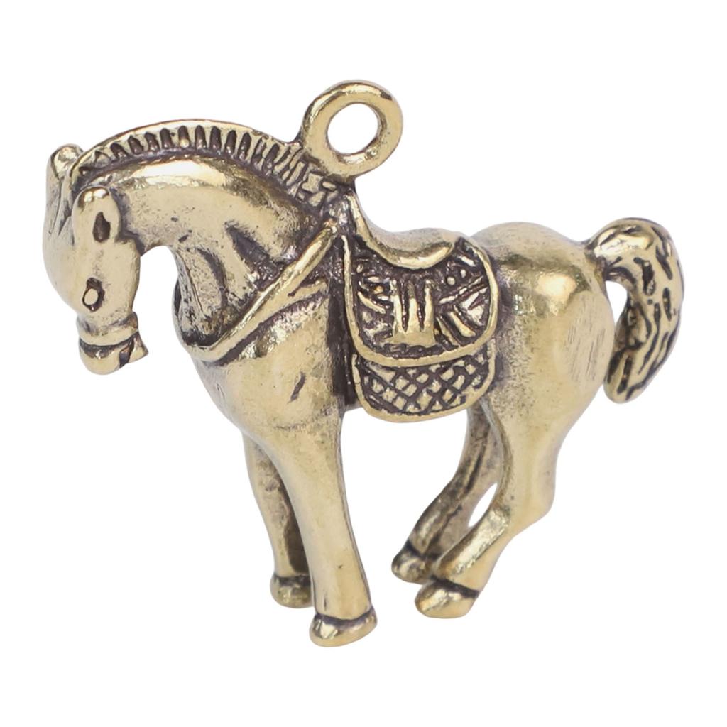 Keychain Pendant Ring Hanging Souvenir Toy Ornament Vintage Brass Horse
