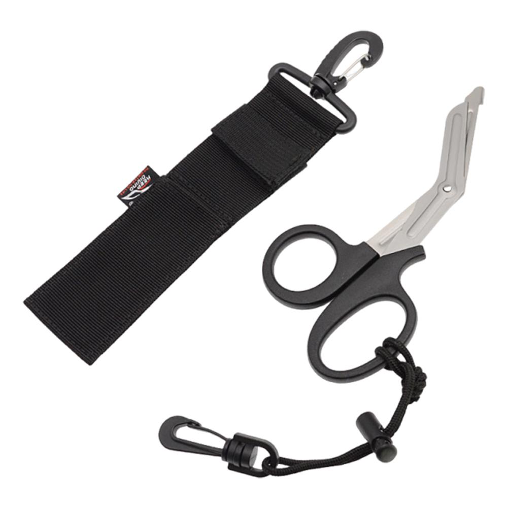 Emergency Scissors Non Slip Handle Scuba Diving Scissors with Cover Underwater Emergency Surviving Tool for Underwater Escape чёрный